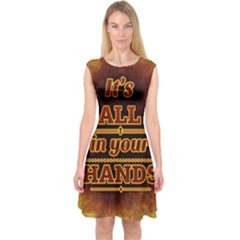 Motivation Live Courage Enjoy Life Capsleeve Midi Dress by Sapixe