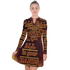 Motivation Live Courage Enjoy Life Long Sleeve Panel Dress