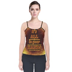 Motivation Live Courage Enjoy Life Velvet Spaghetti Strap Top by Sapixe