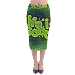 Motivation Live Courage Enjoy Life Velvet Midi Pencil Skirt by Sapixe