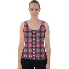 Butterflies In A Wonderful Forest Of Climbing Flowers Velvet Tank Top