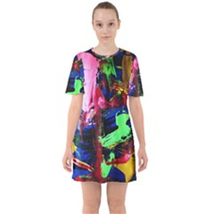 Global Warming 3 Sixties Short Sleeve Mini Dress by bestdesignintheworld