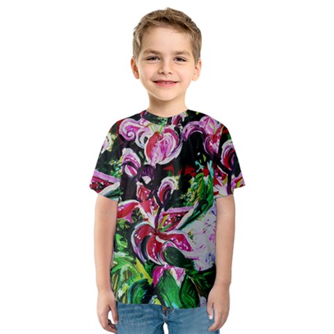 Lilac And Lillies 3 Kids  Sport Mesh Tee by bestdesignintheworld