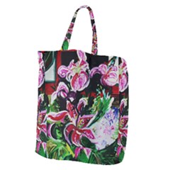 Lilac And Lillies 3 Giant Grocery Zipper Tote by bestdesignintheworld