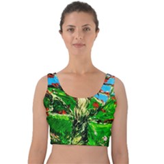 Coral Tree 2 Velvet Crop Top