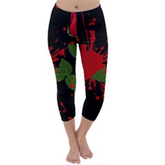 Background Texture Stain Capri Winter Leggings 