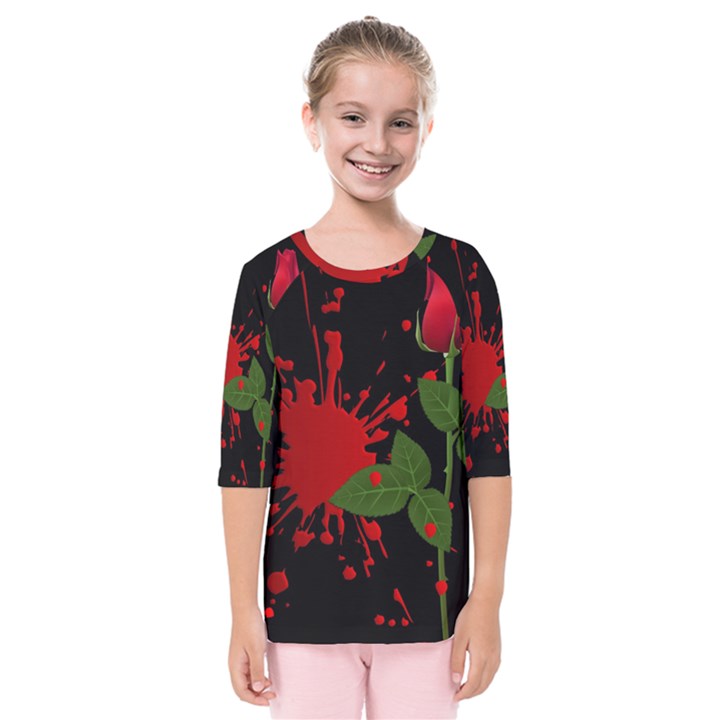 Background Texture Stain Kids  Quarter Sleeve Raglan Tee