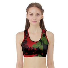 Background Texture Stain Sports Bra with Border