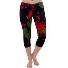 Background Texture Stain Capri Yoga Leggings