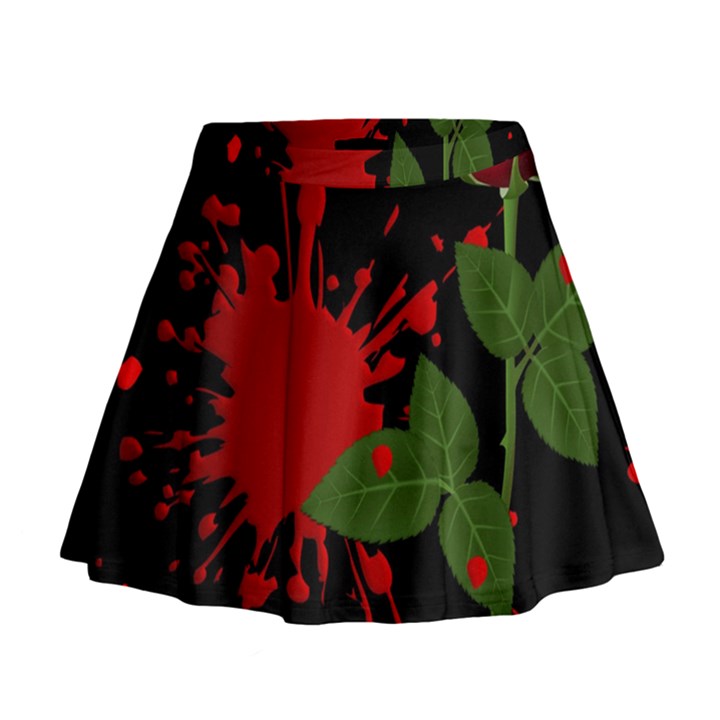 Background Texture Stain Mini Flare Skirt