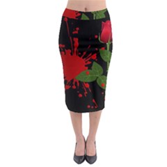 Background Texture Stain Midi Pencil Skirt