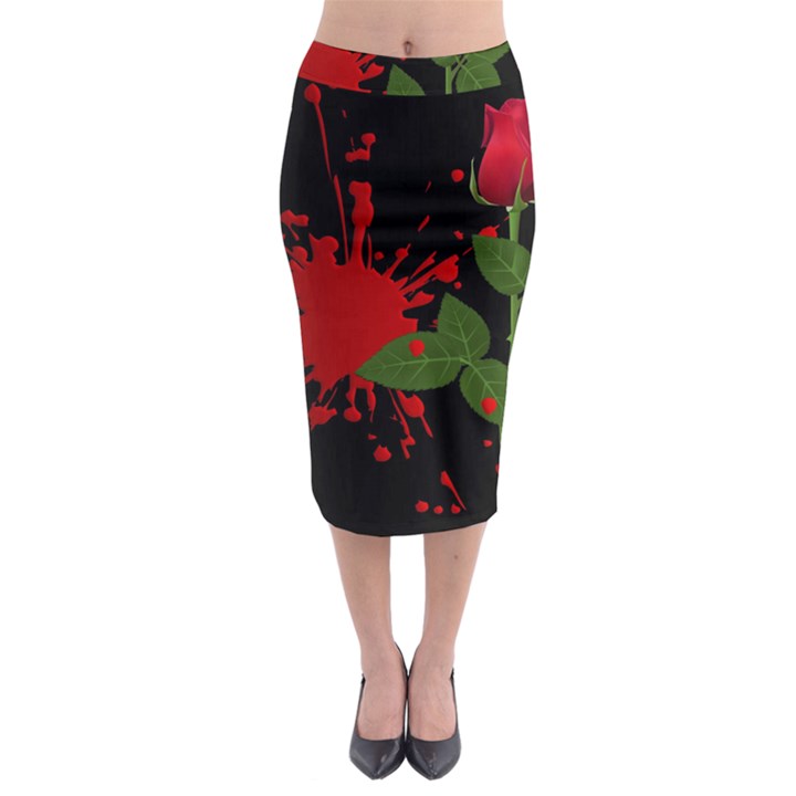 Background Texture Stain Midi Pencil Skirt