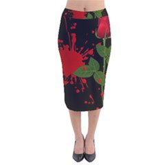 Background Texture Stain Velvet Midi Pencil Skirt