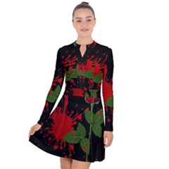 Background Texture Stain Long Sleeve Panel Dress