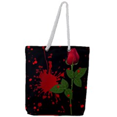 Background Texture Stain Full Print Rope Handle Tote (Large)