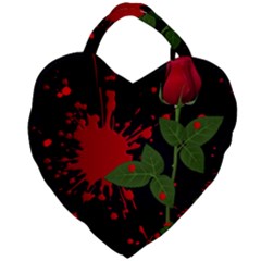 Background Texture Stain Giant Heart Shaped Tote