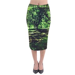 Hot Day In Dallas 26 Velvet Midi Pencil Skirt by bestdesignintheworld