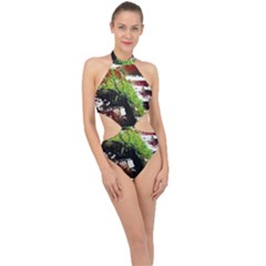 Collosium   Swards And Helmets 3 Halter Side Cut Swimsuit