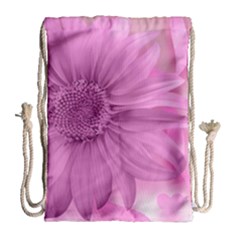 Flower Design Romantic Drawstring Bag (large) by Sapixe