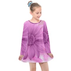 Flower Design Romantic Kids  Long Sleeve Dress