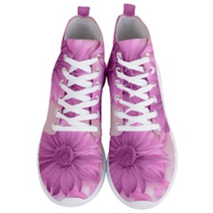 Flower Design Romantic Men s Lightweight High Top Sneakers