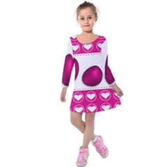 Love Celebration Easter Hearts Kids  Long Sleeve Velvet Dress by Sapixe