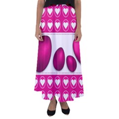 Love Celebration Easter Hearts Flared Maxi Skirt by Sapixe