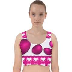 Love Celebration Easter Hearts Velvet Racer Back Crop Top by Sapixe