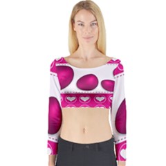 Love Celebration Easter Hearts Long Sleeve Crop Top by Sapixe