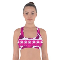 Love Celebration Easter Hearts Cross Back Sports Bra by Sapixe