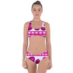 Love Celebration Easter Hearts Criss Cross Bikini Set by Sapixe