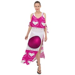 Love Celebration Easter Hearts Maxi Chiffon Cover Up Dress