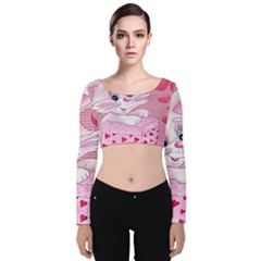 Love Celebration Gift Romantic Velvet Crop Top