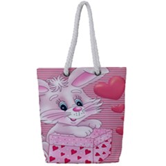 Love Celebration Gift Romantic Full Print Rope Handle Tote (small) by Sapixe