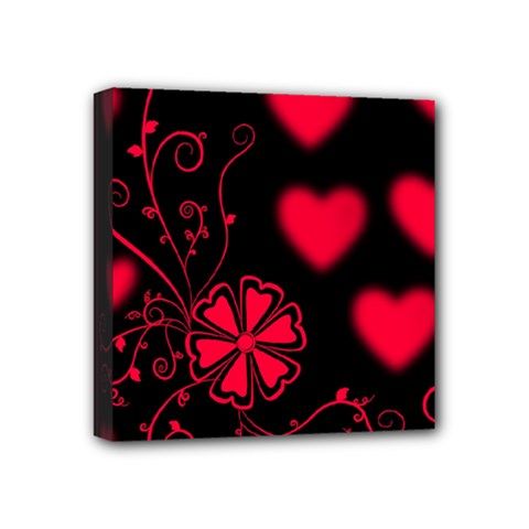 Background Hearts Ornament Romantic Mini Canvas 4  X 4  by Sapixe