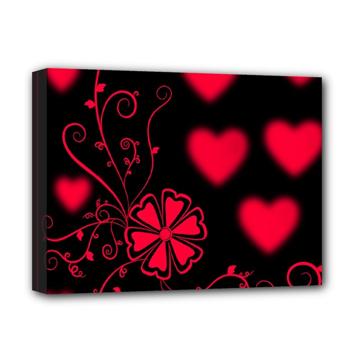 Background Hearts Ornament Romantic Deluxe Canvas 16  x 12  