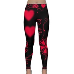 Background Hearts Ornament Romantic Classic Yoga Leggings by Sapixe