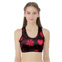 Background Hearts Ornament Romantic Sports Bra with Border View1