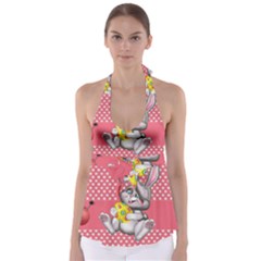 Illustration Rabbit Easter Babydoll Tankini Top by Sapixe