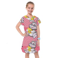 Illustration Rabbit Easter Kids  Drop Waist Dress by Sapixe