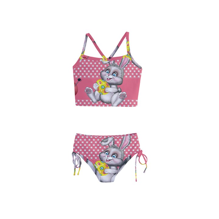 Illustration Rabbit Easter Girls  Tankini Swimsuit