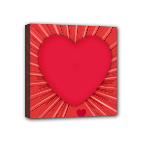 Background Texture Heart Love Mini Canvas 4  X 4  by Sapixe