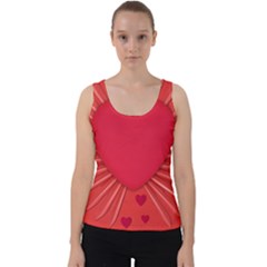 Background Texture Heart Love Velvet Tank Top