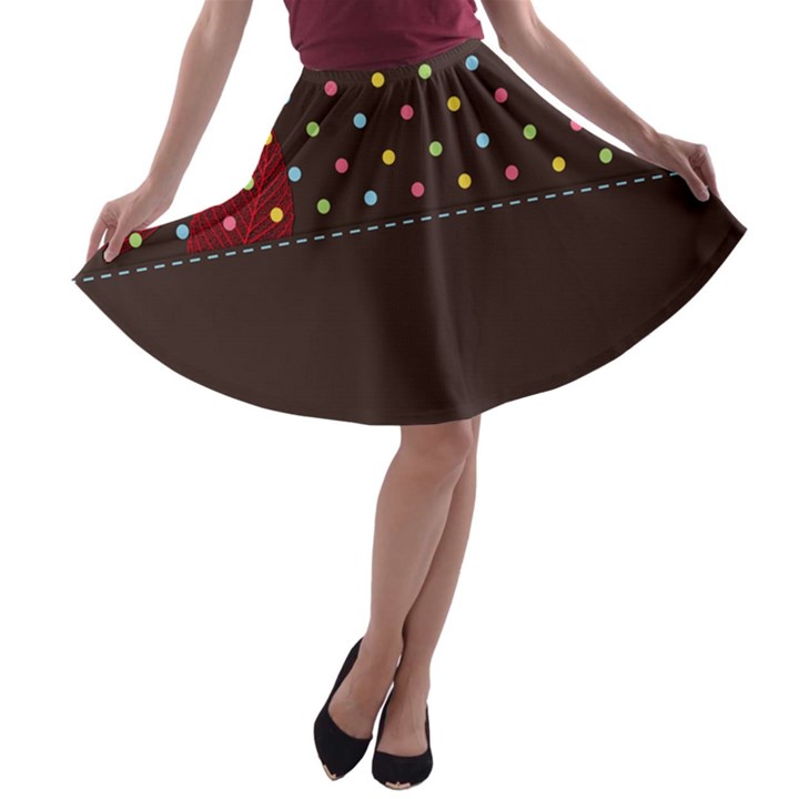 Design Background Reason Texture A-line Skater Skirt