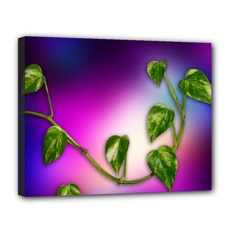 Leaves Green Leaves Background Canvas 14  X 11  by Sapixe