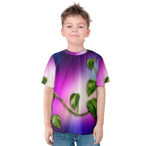 Leaves Green Leaves Background Kids  Cotton Tee by Sapixe