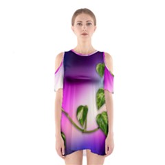 Leaves Green Leaves Background Shoulder Cutout One Piece by Sapixe