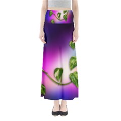 Leaves Green Leaves Background Full Length Maxi Skirt by Sapixe