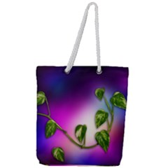 Leaves Green Leaves Background Full Print Rope Handle Tote (large) by Sapixe