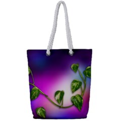 Leaves Green Leaves Background Full Print Rope Handle Tote (small) by Sapixe